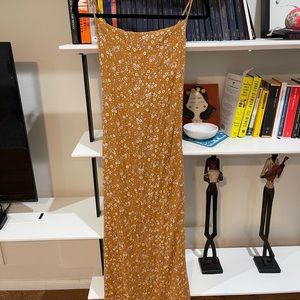 Lulu’s Mustard Yellow Midi Dress